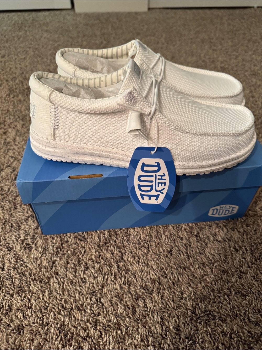 Hey Dude Wally White Slip-On Shoes